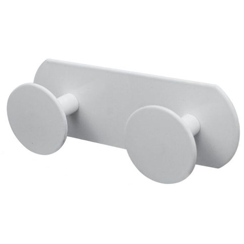 foto del prodotto trade shop traesio cleafe appendino con 2 ganci appendi porta asciugamano a 2 posti bagno casa bianco 59771 