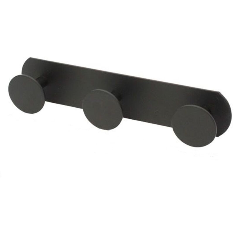 foto del prodotto trade shop traesio cleafe appendino con 3 ganci appendi porta asciugamano a 3 posti bagno casa nero 59767 