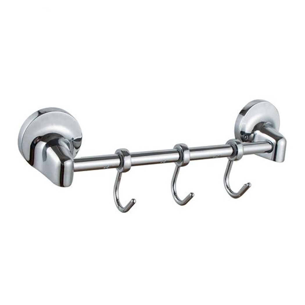 foto del prodotto trade shop traesio cleafe appendino con 3 ganci per accappatoio asciugamani da muro accessori bagno 79810 