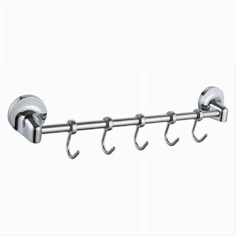 foto del prodotto trade shop traesio cleafe appendino con 5 ganci per accappatoi asciugamani da parete accessori bagno 79811 