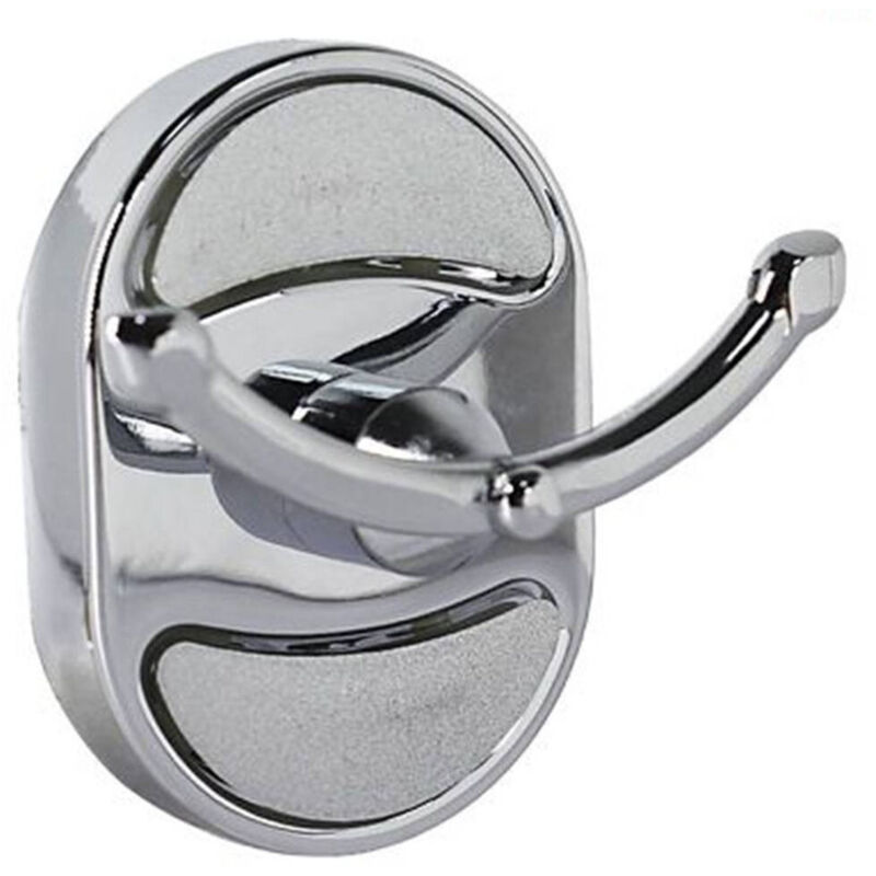 foto del prodotto trade shop traesio - cleafe - appendino gancio appendi porta asciugamano doppio bagno ovale 7 x 7 cm 52005 -