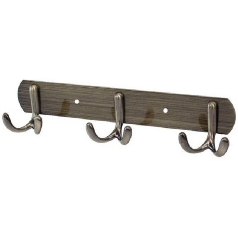 foto del prodotto trade shop traesio cleafe appendino multiuso a 3 ganci finitura bronzo spazzolato lunghezza 24.5 cm 52914 