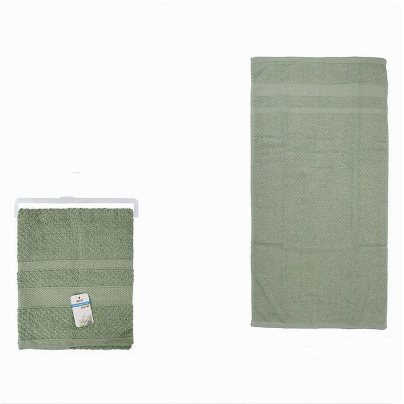 foto del prodotto trade shop traesio cleafe asciugamano da bagno telo in cotone morbida 70 x 140 cm 410gr colore verde 79492 