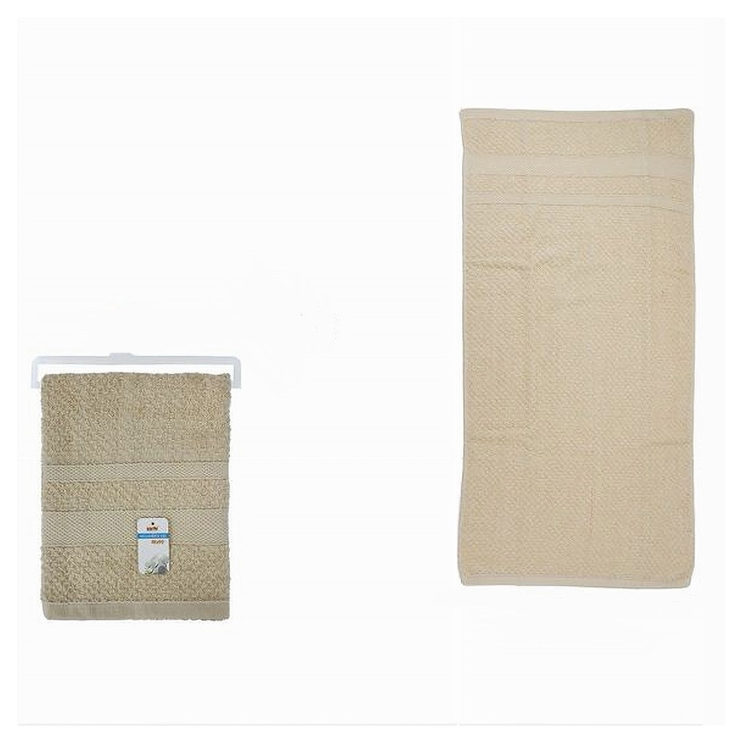 foto del prodotto trade shop traesio cleafe asciugamano da bagno viso in cotone morbida 48 x 90 cm 175 gr colore beige 79494 