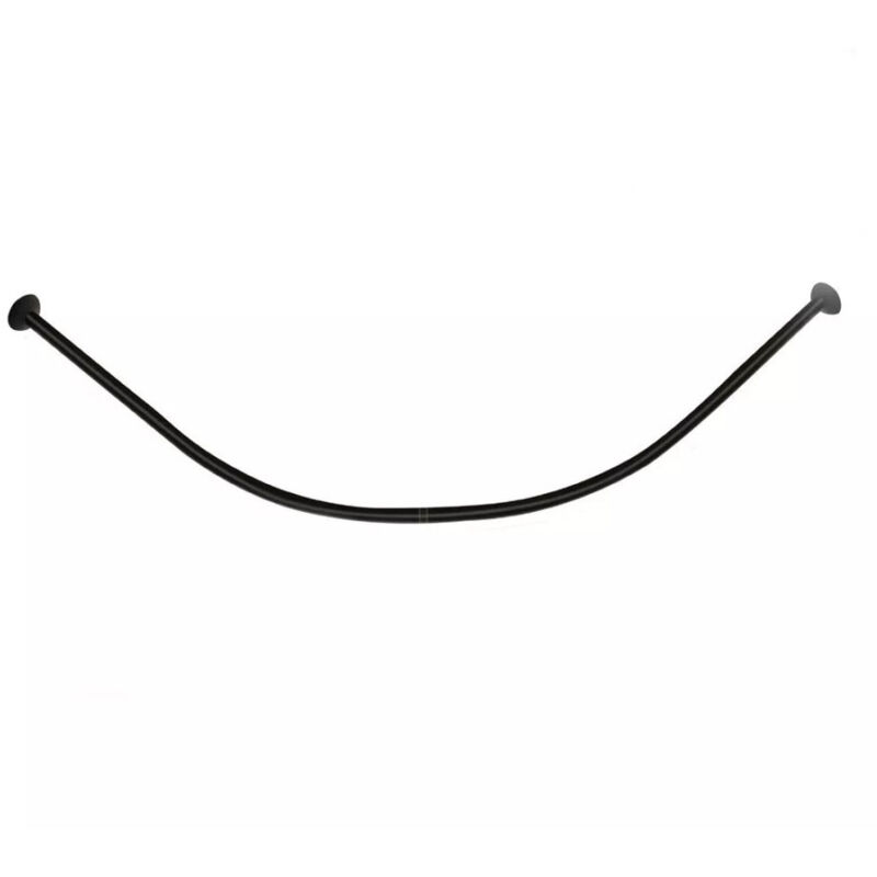 foto del prodotto trade shop traesio cleafe bastone asta per tenda doccia barra curva angolare nera 90x90cm universale 87236 