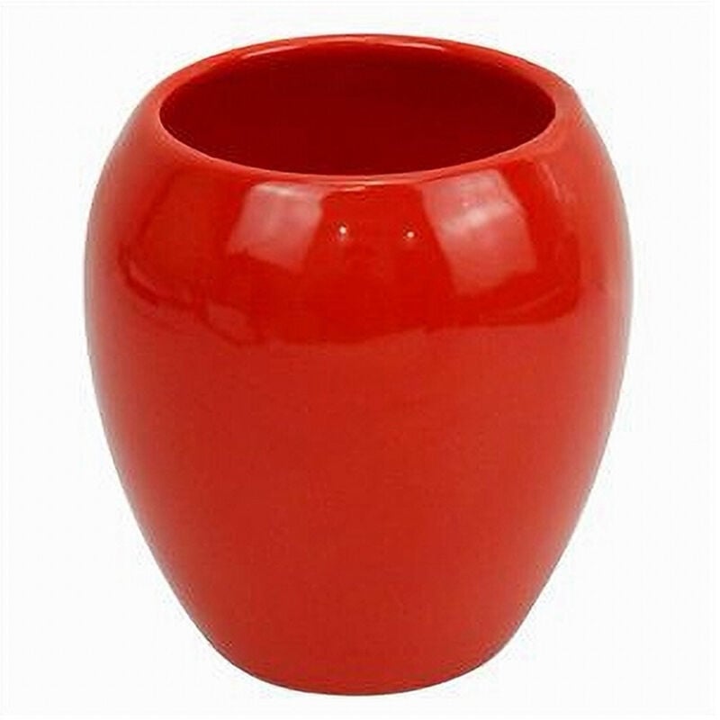 foto del prodotto trade shop traesio cleafe bicchiere porta spazzolini ceramica rosso moderno accessorio arredo bagno 79261 