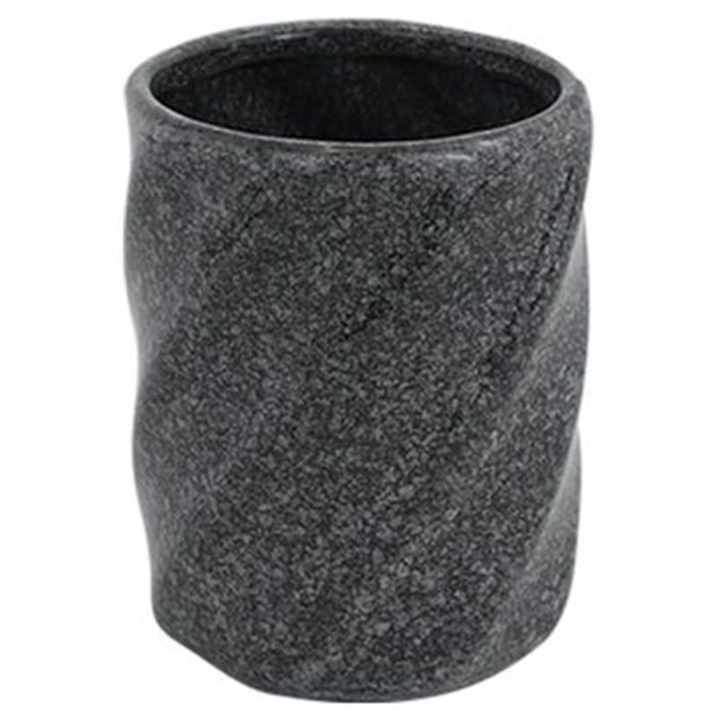 foto del prodotto trade shop traesio cleafe bicchiere porta spazzolini in ceramica rigato marmo nero accessori arredo bagno 87795 