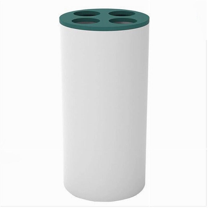 foto del prodotto trade shop traesio cleafe bicchiere portaspazzolini 4 fori bianco verde in plastica accessorio bagno 69979 