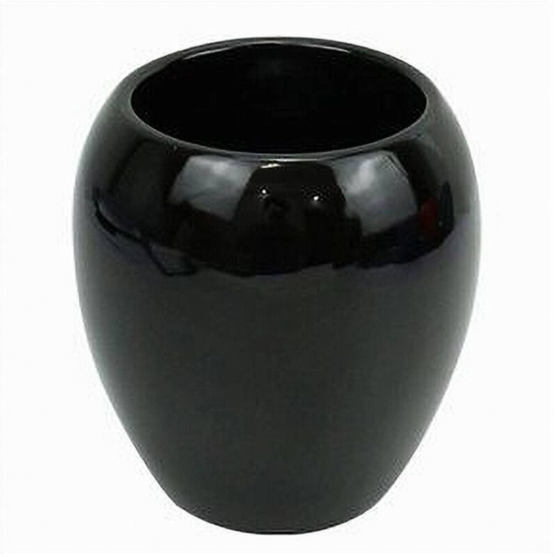 foto del prodotto trade shop traesio cleafe bicchiere portaspazzolini ceramica nero moderno accessorio arredo da bagno 79249 
