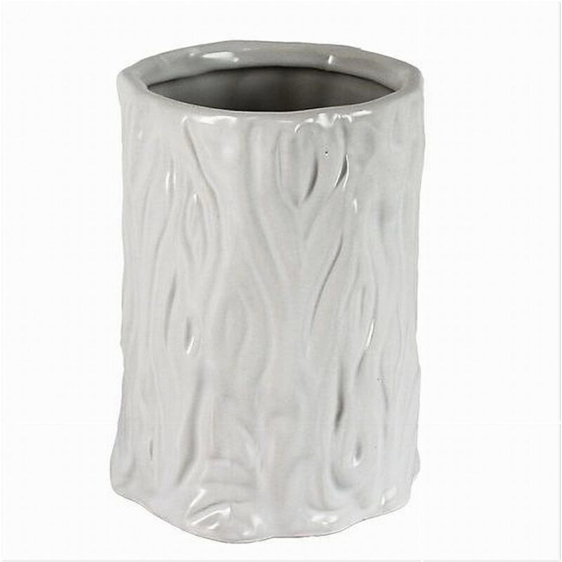 foto del prodotto trade shop traesio cleafe bicchiere portaspazzolini dentifricio bagno ceramica bianca effetto tronco 10331 