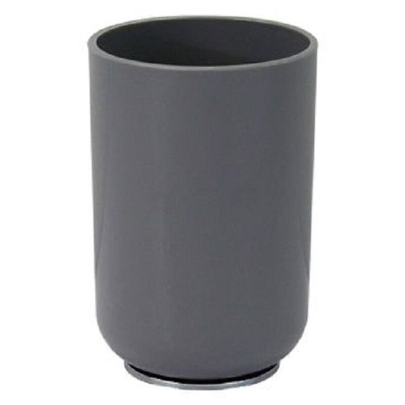 foto del prodotto trade shop traesio cleafe bicchiere portaspazzolini dentifricio grigio silver accessori arredo bagno 79894 