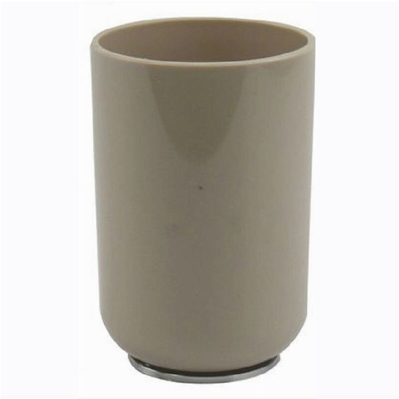 foto del prodotto trade shop traesio cleafe bicchiere portaspazzolini dentifricio tortora silver accessori arredo bagno 69467 