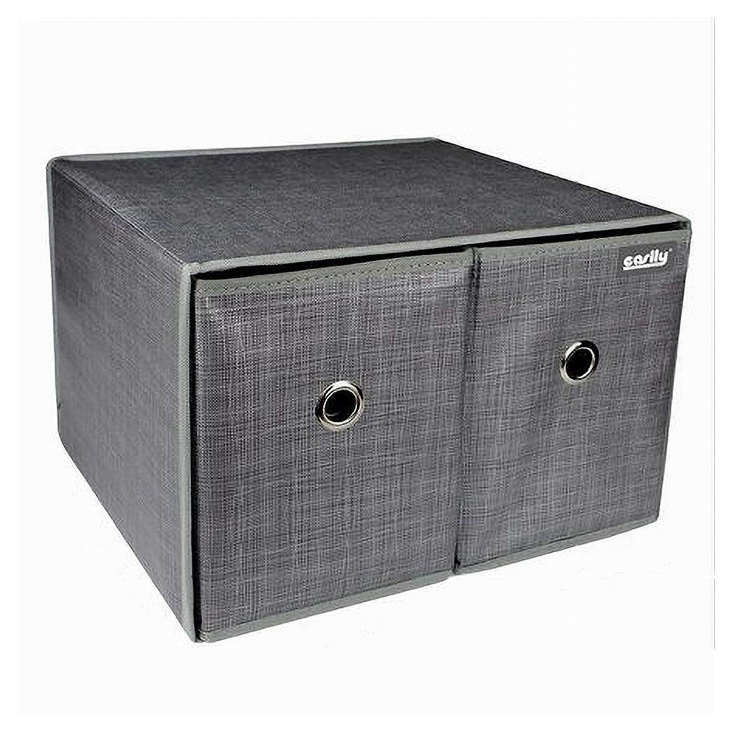 foto del prodotto trade shop traesio cleafe box scatola salvaspazio contenitore 2 cassetti organizer 39 x 34 x 26 cm 69727 