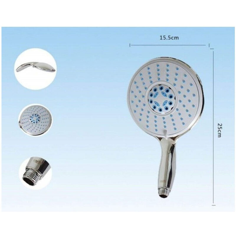 foto del prodotto trade shop traesio cleafe braccio doccia universale 52053 telefono 25x15.5cm doccetta soffione 3 getti 