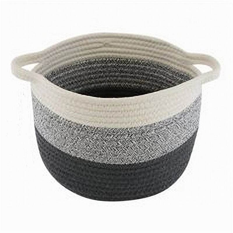 foto del prodotto trade shop traesio cleafe cestino cesto in tessuto corda intrecciato porta oggetti rotondo 26x18 cm 10650 
