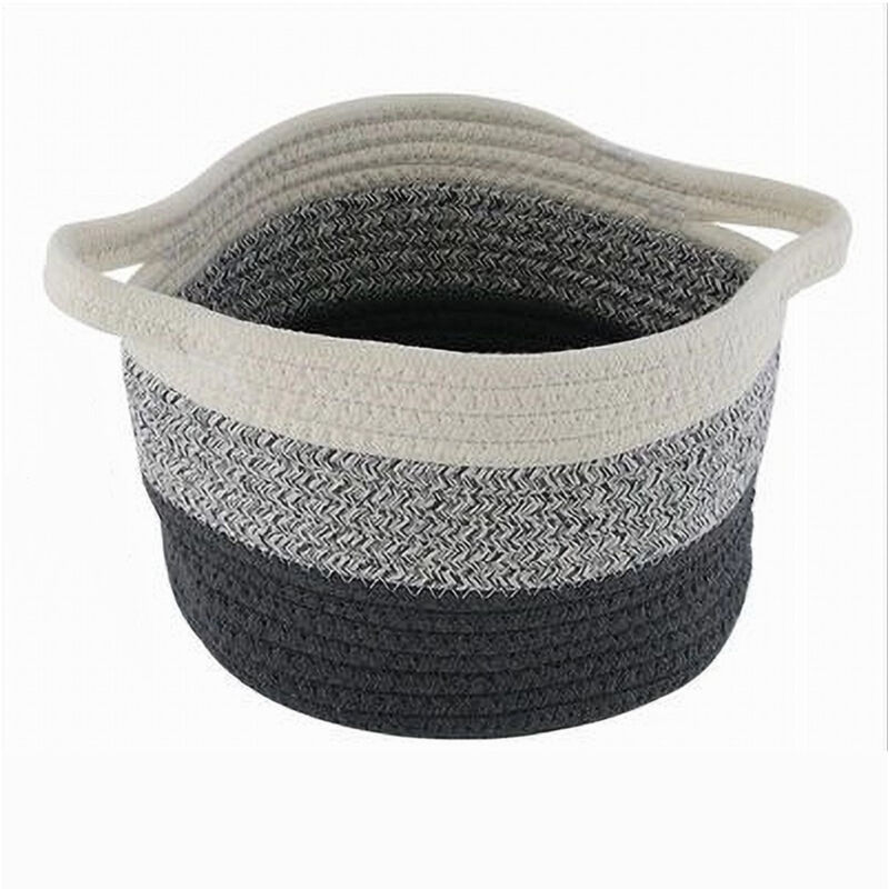 foto del prodotto trade shop traesio cleafe cestino cesto tessuto di corda intrecciato porta oggetti rotondo 21x15cm 10649 