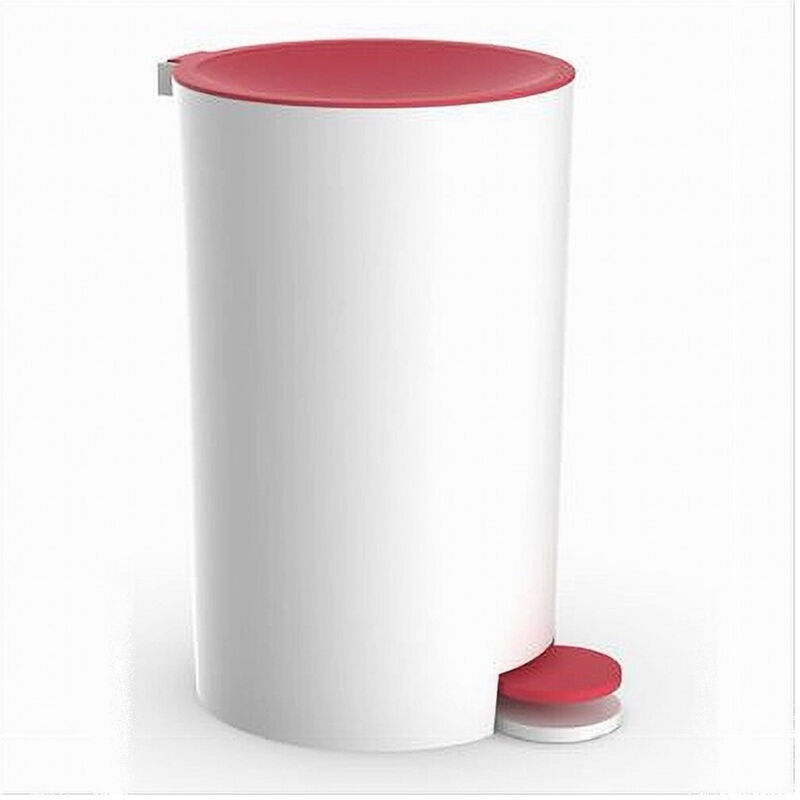 foto del prodotto trade shop traesio cleafe cestino pattumiera a pedale arredo bagno bianco rosso plastica accessorio 69934 