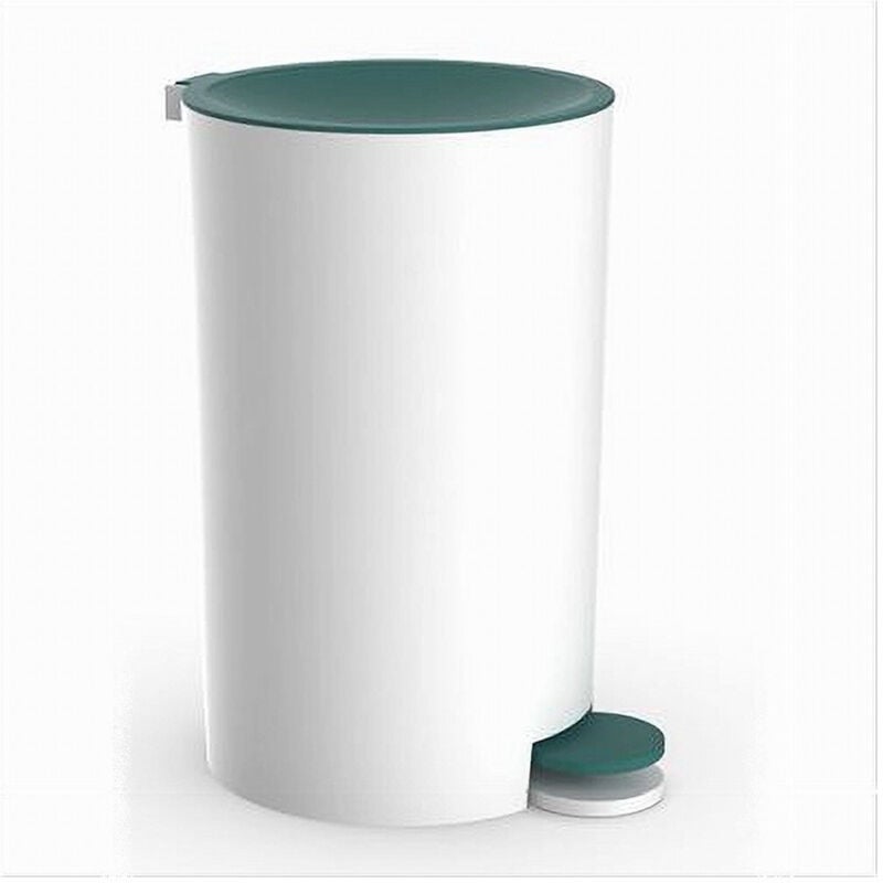 foto del prodotto trade shop traesio - cleafe - cestino pattumiera a pedale arredo bagno bianco verde plastica accessorio 69975 -