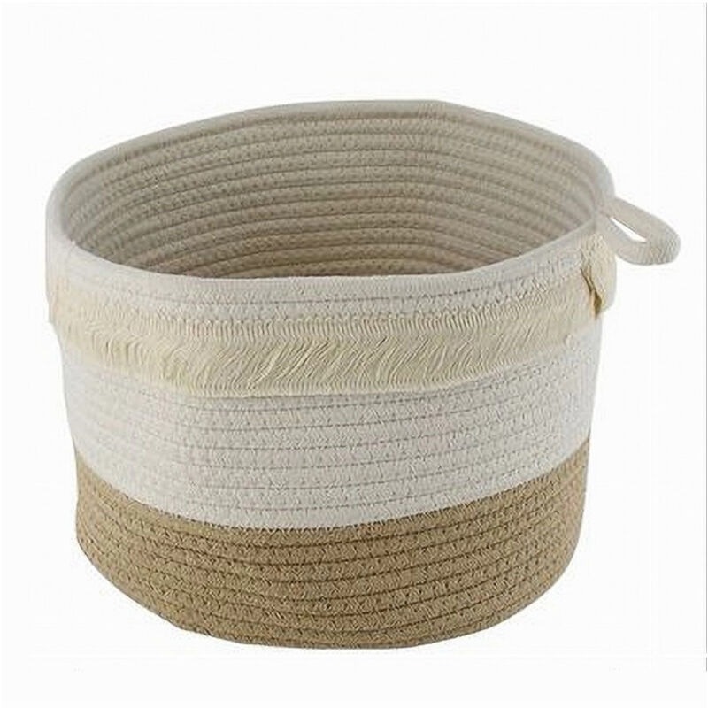 foto del prodotto trade shop traesio cleafe cestino porta biancheria oggetti corda intrecciata cesto organizer 30x20cm 10653 