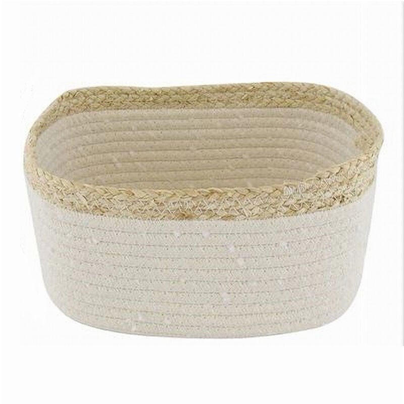 foto del prodotto trade shop traesio cleafe cestino porta biancheria oggetti in vimini intrecciato bicolore 25x18x13cm 10675 