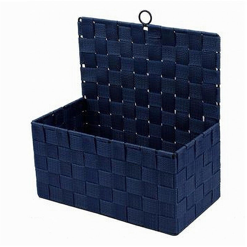 foto del prodotto trade shop traesio cleafe cestino porta oggetti cesto in tessuto blu organizer multiuso per casa 79094 