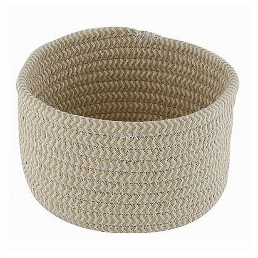 foto del prodotto trade shop traesio cleafe cestino porta oggetti cesto in tessuto intrecciato rotondo casa 16 x 10 cm 10640 
