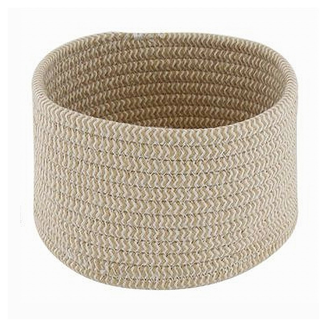 foto del prodotto trade shop traesio cleafe cestino porta oggetti cesto in tessuto intrecciato rotondo casa 18 x 11 cm 10641 
