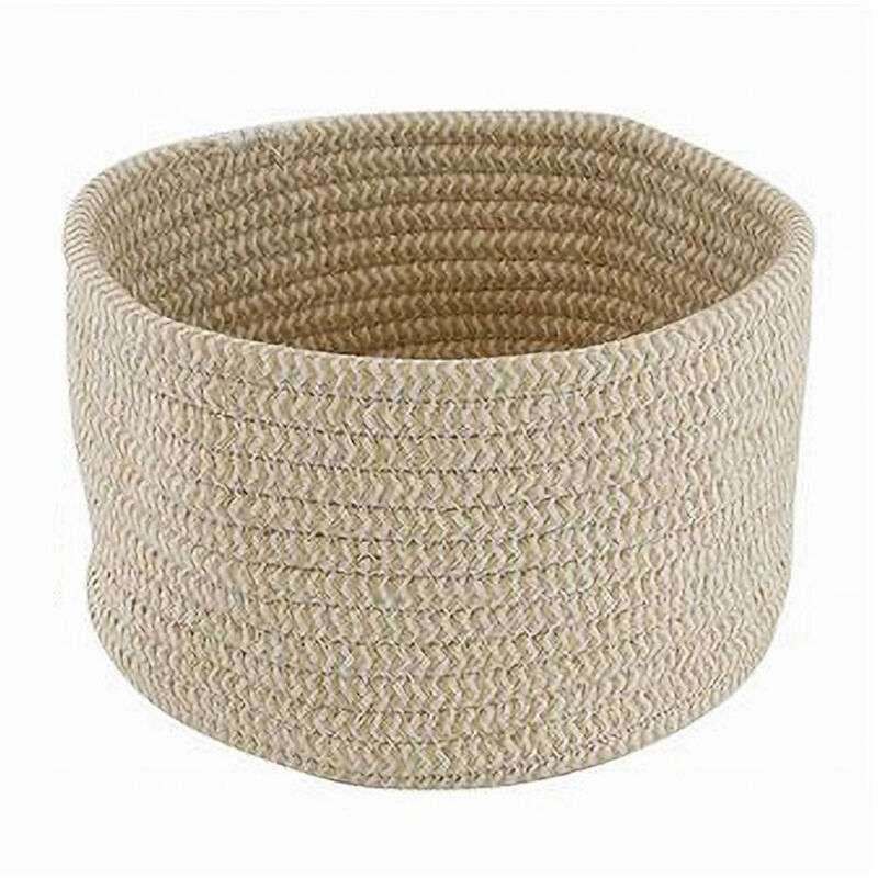 foto del prodotto trade shop traesio cleafe cestino porta oggetti cesto in tessuto intrecciato rotondo casa 21x12.5 cm 10642 