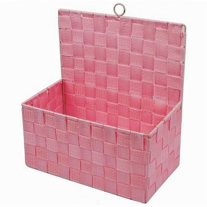 foto del prodotto trade shop traesio cleafe cestino porta oggetti cesto in tessuto rosa organizer multiuso per casa 79095 