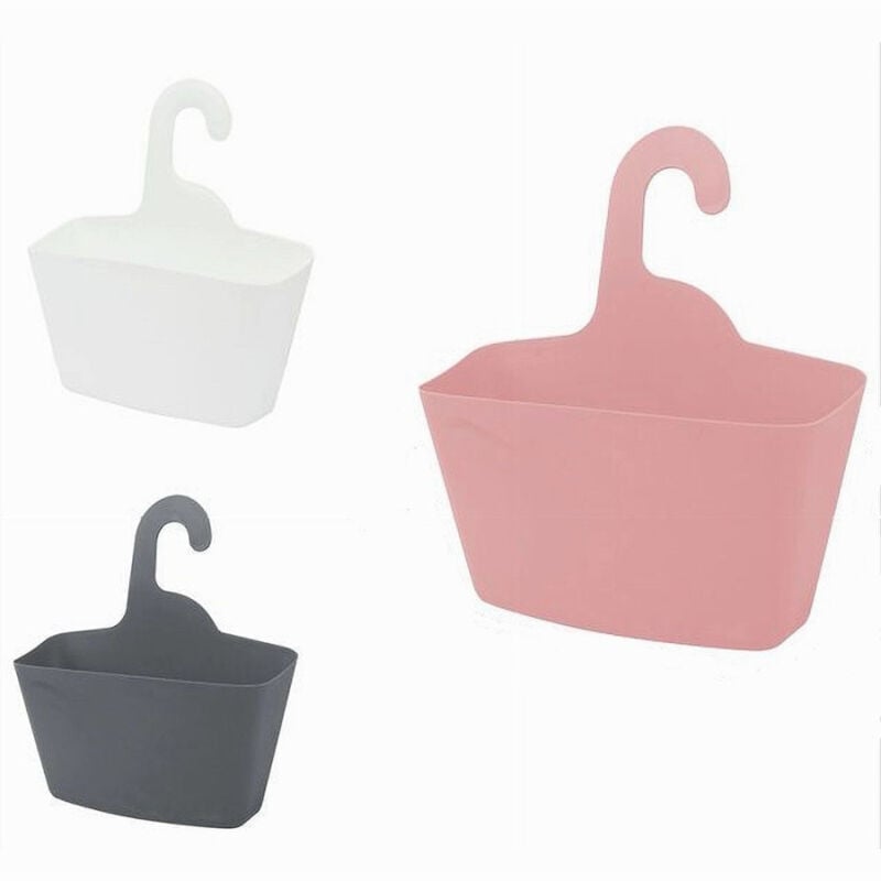 foto del prodotto trade shop traesio cleafe cestino porta oggetti con gancio appendere doccia bagno casa vari colori 79459 