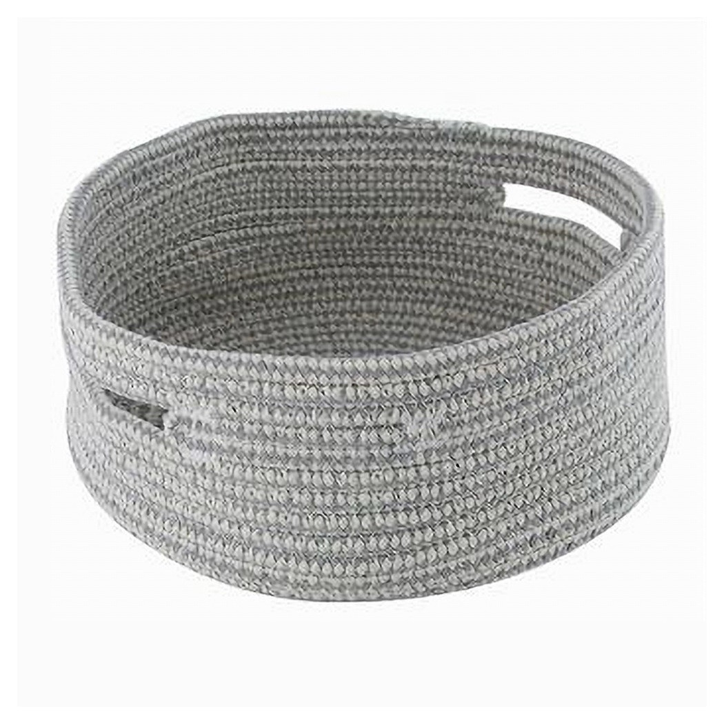 foto del prodotto trade shop traesio cleafe cestino porta oggetti con manici cesto tessuto intrecciato rotondo 24x11cm 10638 