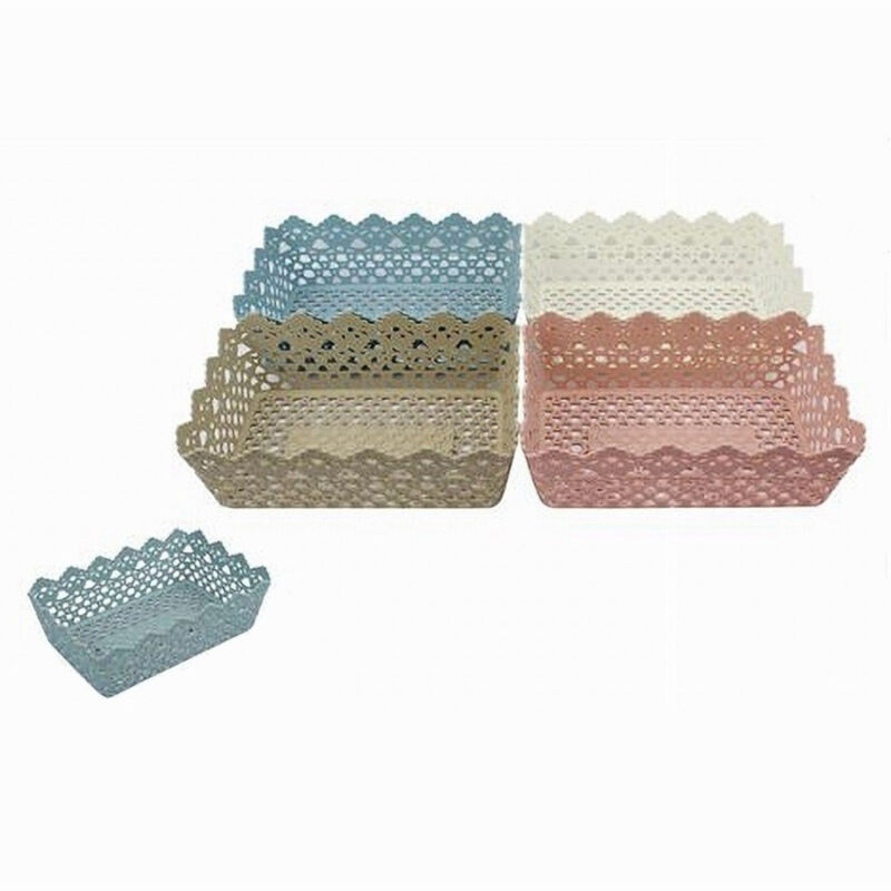 foto del prodotto trade shop traesio cleafe cestino porta tutto oggetti plastica rettangolare 29.8x19.8x9.6cm multiuso 79472 