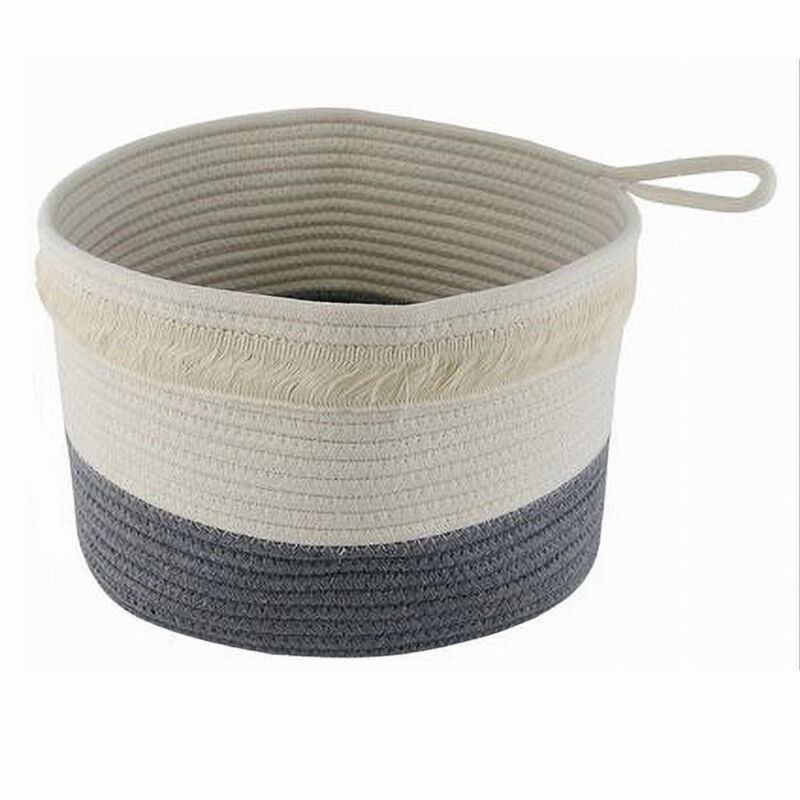 foto del prodotto trade shop traesio cleafe cestino portabiancheria oggetti corda intrecciata cesto organizer 30x20 cm 10656 