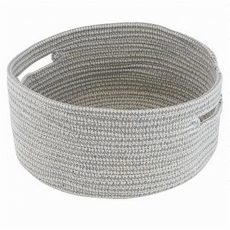 foto del prodotto trade shop traesio cleafe cestino portaoggetti cesto con manici in tessuto intrecciato tondo 29x13cm 10639 