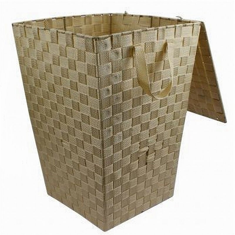 foto del prodotto trade shop traesio cleafe cesto cestino portatutto portaoggetti bagno casa coperchio 35 x 52cm 79105 beige 