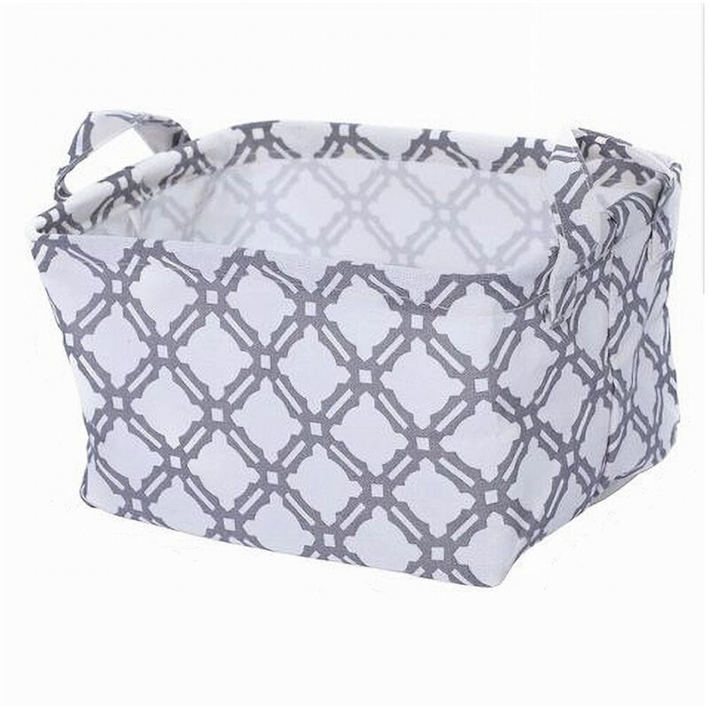 foto del prodotto trade shop traesio cleafe cesto contenitore porta biancheria bucato manici tessuto grigio 20x15x16cm 79202 