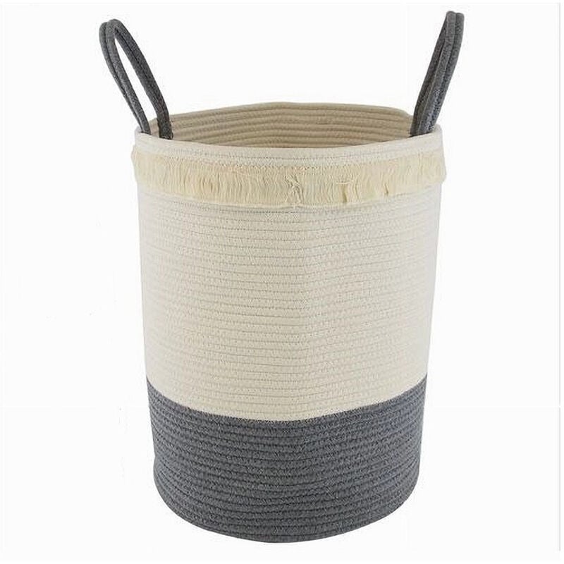 foto del prodotto trade shop traesio cleafe cesto porta biancheria sporca corda intrecciata borsa con manici 35x45 cm 10654 