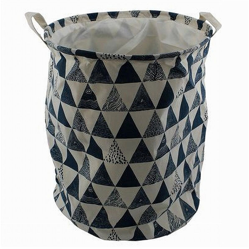 foto del prodotto trade shop traesio - cleafe - cesto porta biancheria vestiti sporchi pieghevole motivo triangoli 40x50cm 10477 -