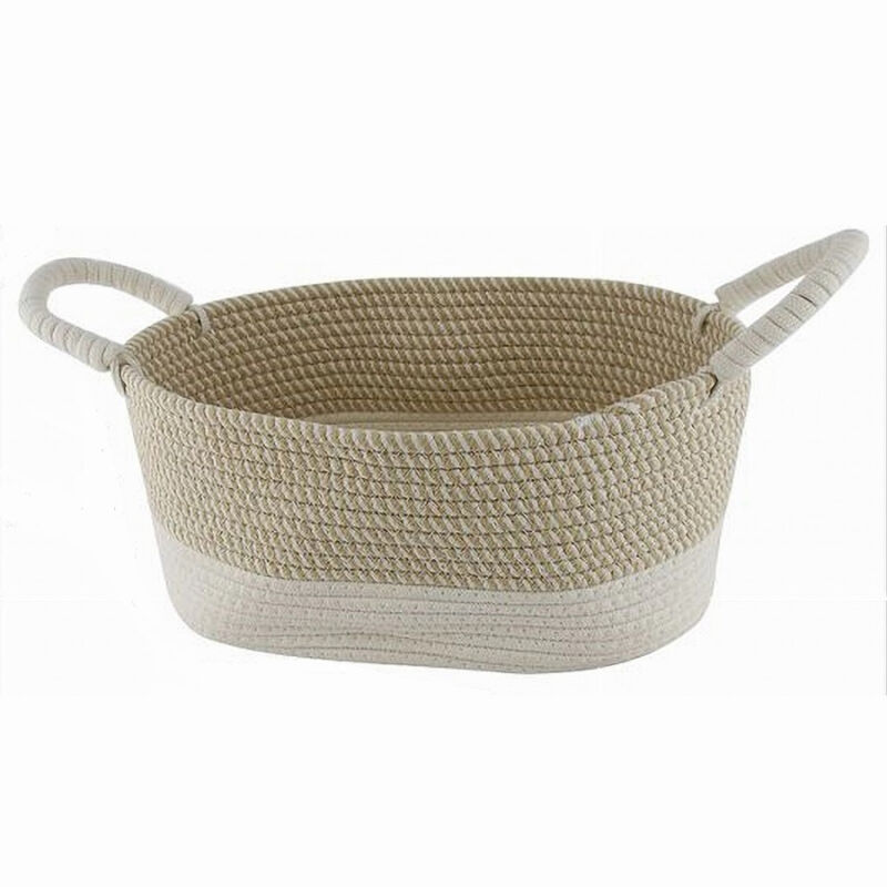 foto del prodotto trade shop traesio cleafe cesto portabiancheria oggetti corda intrecciata ovale con manici 35x25x16cm 10677 
