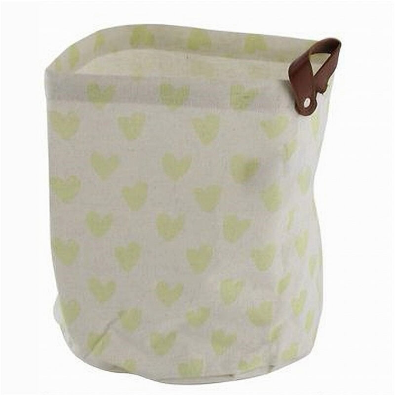 foto del prodotto trade shop traesio cleafe cesto portaoggetti cuori gialli in tessuto con manico bagno cucina 25x28cm 10611 