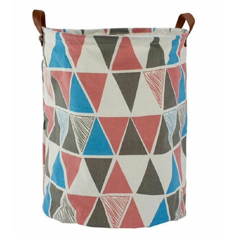foto del prodotto trade shop traesio cleafe cesto sacco porta biancheria bagno pieghevole manici tessuto rombi 40x50cm 10524 