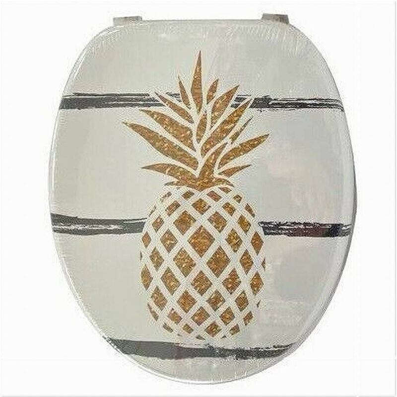 foto del prodotto trade shop traesio cleafe copriwater copri water sedile wc bagno universale cerniere acciaio ananas 59258 