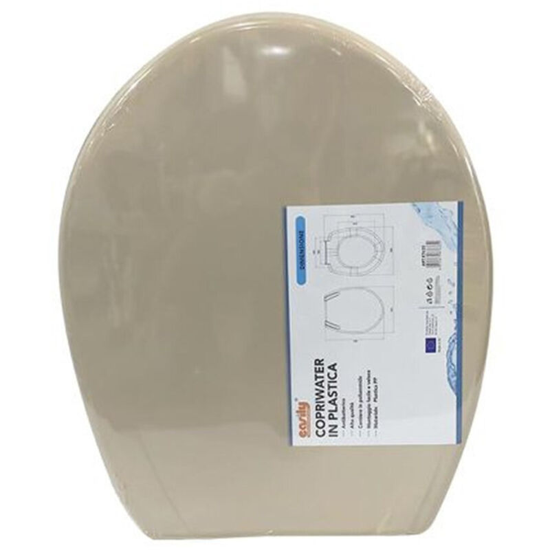 foto del prodotto trade shop traesio - cleafe - copriwater sedile copri wc water bagno in plastica coprivaso magnolia beige 87633 -