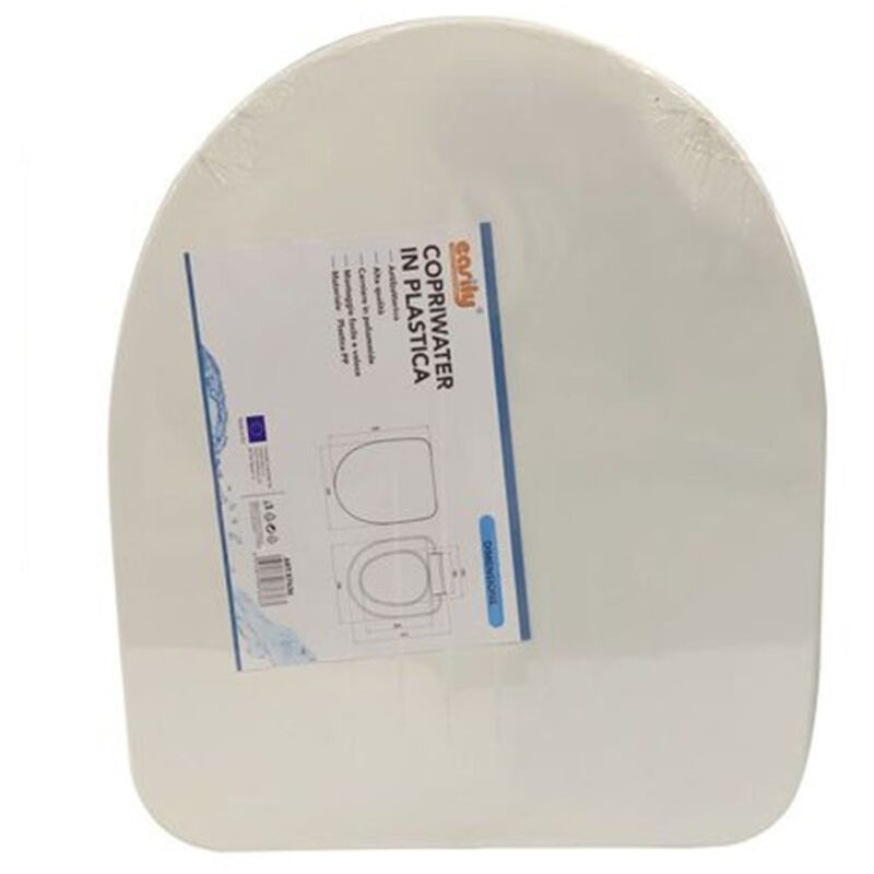 foto del prodotto trade shop traesio cleafe copriwater sedile coprivaso wc tavoletta da bagno in plastica iris bianco 87636 