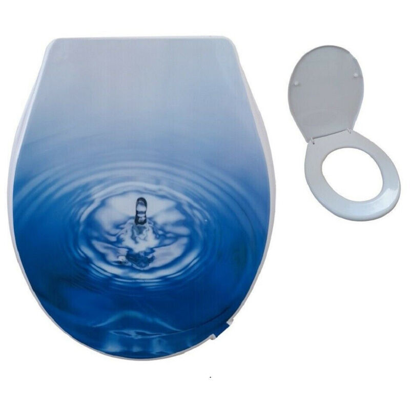 foto del prodotto trade shop traesio cleafe copriwater universale bagno copri wc 44x36.5cm morbido fantasia goccia d acqua 3,5