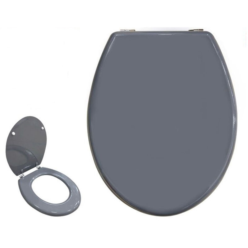 foto del prodotto trade shop traesio cleafe copriwater universale bagno copri wc in legno mdf cerniere acciaio grigio 52985a 
