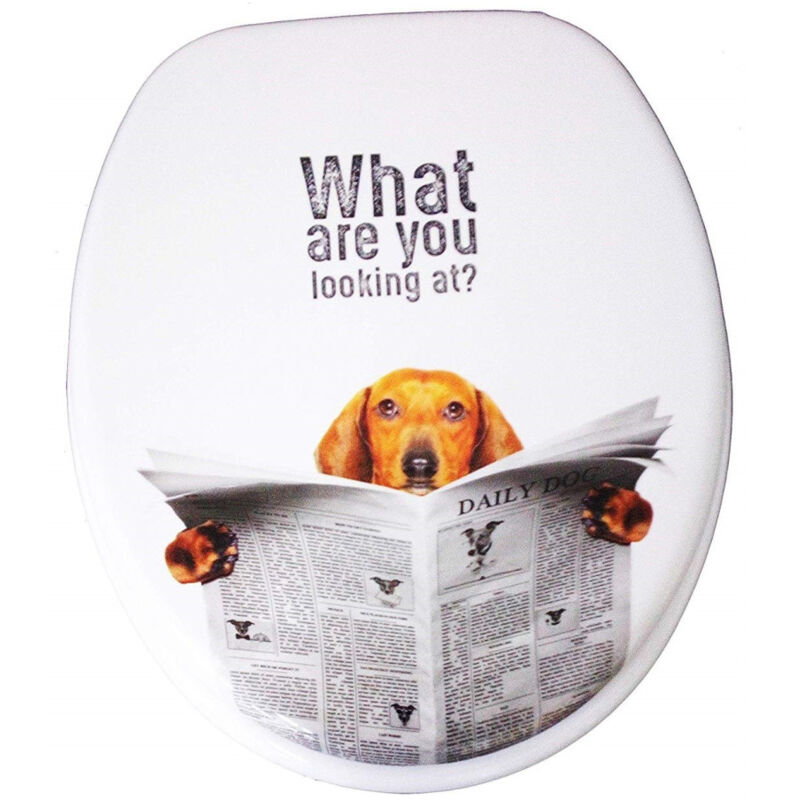 foto del prodotto trade shop traesio cleafe copriwater universale cagnolino con giornale 69003 sedile bagno wc water 3,5