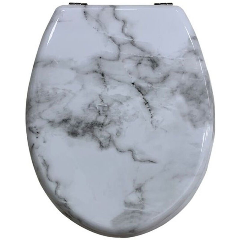 foto del prodotto trade shop traesio cleafe copriwater universale resistente con stampa marmorizzata cerniere wc bagno 69201 3,5
