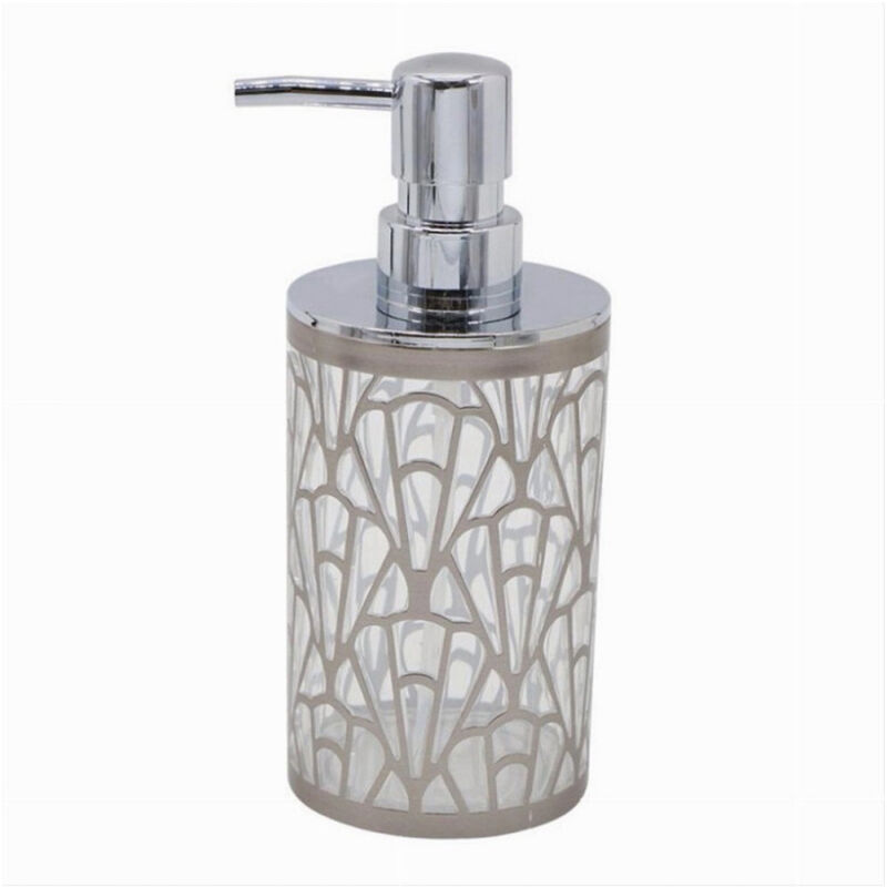 foto del prodotto trade shop traesio cleafe dispenser per sapone liquido argento contemporaneo dosatore arredo bagno 59100 
