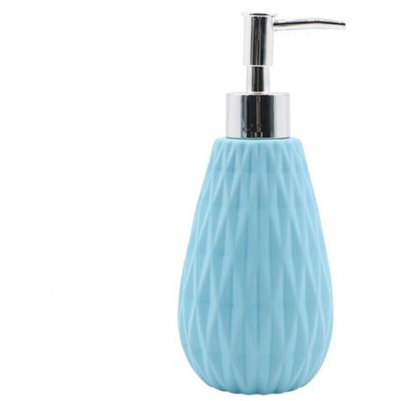 foto del prodotto trade shop traesio cleafe dispenser per sapone liquido azzurro lavorato accessori per arredo bagno 79942 